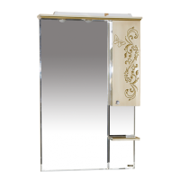Бабочка - 75  Зеркало-шкаф прав.(свет) бежевое патина