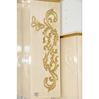 Бабочка - 75  Зеркало-шкаф прав.(свет) бежевое патина