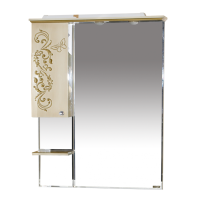 Бабочка - 90 Зеркало-шкаф лев.(свет) бежевое патина