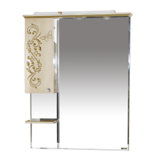 Бабочка - 90 Зеркало-шкаф лев.(свет) бежевое патина