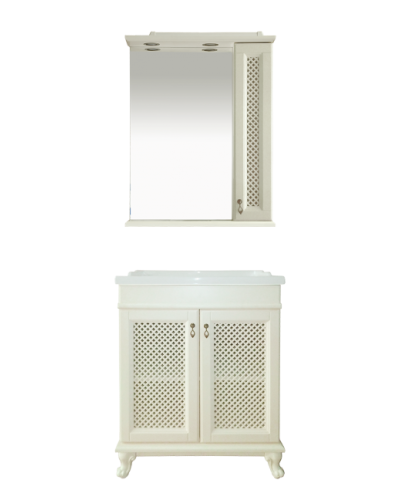 Вивьен - 70 Зеркало со шкафчиком, прав., слоновая кость