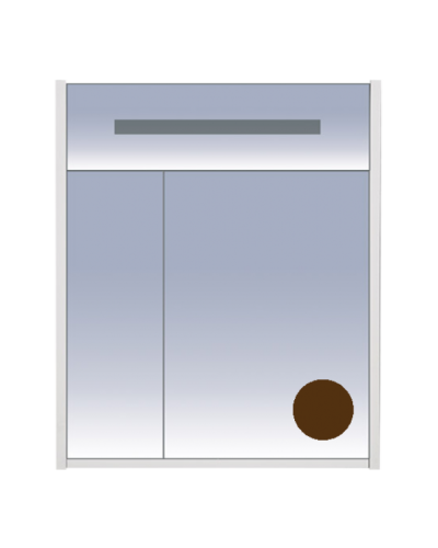 Джулия - 65 Шкаф коричневый зеркальный