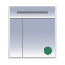 Джулия - 75 Шкаф зеленый зеркальный