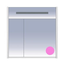 Джулия - 85 Шкаф розовый зеркальный