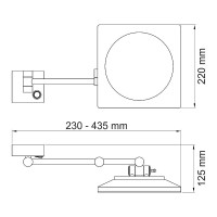 Косметическое зеркало WasserKRAFT K-1008 с подсветкой с увеличением Хром