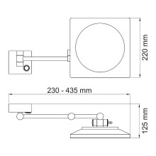 Косметическое зеркало WasserKRAFT K-1008 с подсветкой с увеличением Хром