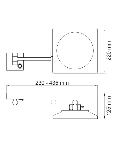 Косметическое зеркало WasserKRAFT K-1008 с подсветкой с увеличением Хром