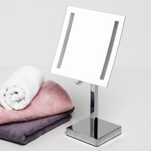 Косметическое зеркало WasserKRAFT K-1007 с увеличением с подсветкой Хром