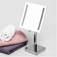 Косметическое зеркало WasserKRAFT K-1007 с увеличением с подсветкой Хром