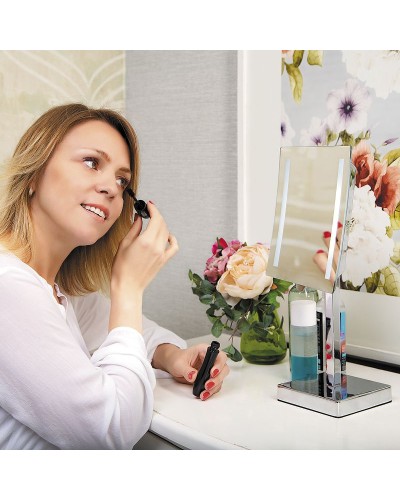 Косметическое зеркало WasserKRAFT K-1007 с увеличением с подсветкой Хром