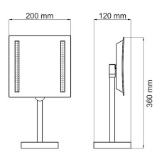 Косметическое зеркало WasserKRAFT K-1007 с увеличением с подсветкой Хром