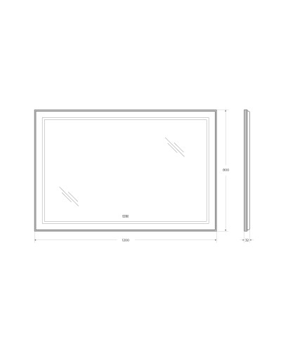 Зеркало в раме с подсветкой сенсорным выкл. и подогревом BelBagno SPC-KRAFT-1200-800-LED-TCH-WARM-NERO