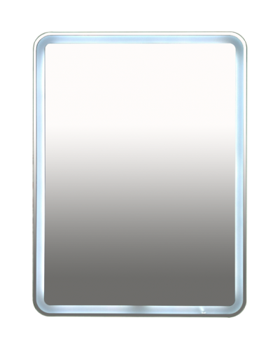 3 Неон - Зеркало LED  600х800 сенсор на корпусе (с круглыми углами) О