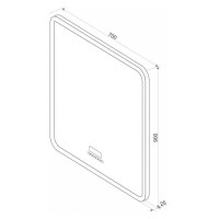 СТАЙЛ G LUX  зеркало 700*900 с музыкальным блоком, подогревом О
