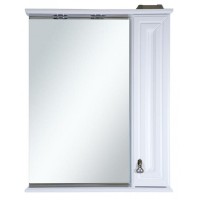Лувр - 75 Зеркало со шкафчиком, прав., белое О