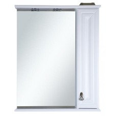 Лувр - 75 Зеркало со шкафчиком, прав., белое О