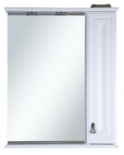 Лувр - 75 Зеркало со шкафчиком, прав., белое О