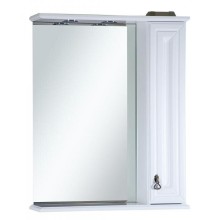 Лувр - 75 Зеркало со шкафчиком, прав., белое О