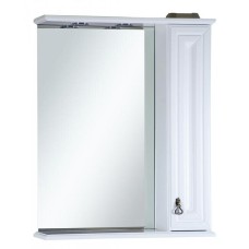Лувр - 75 Зеркало со шкафчиком, прав., белое О