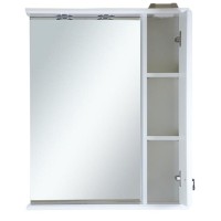Лувр - 75 Зеркало со шкафчиком, прав., белое О