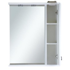 Лувр - 75 Зеркало со шкафчиком, прав., белое О