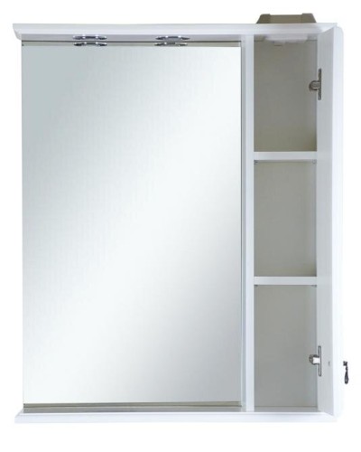 Лувр - 75 Зеркало со шкафчиком, прав., белое О