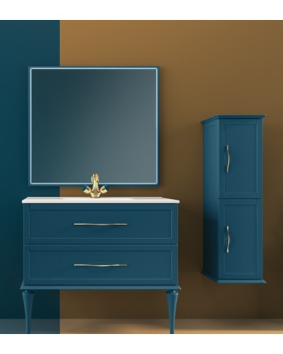 Зеркало со встроенной LED подсветкой, системой Антизапотевания, реверсивное 98x90 CEZARES Blu Petrolio 45048