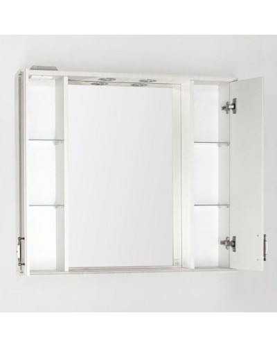 Зеркало со шкафом Style Line Олеандр 2 90 С Люкс с подсветкой Рельеф Пастель