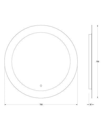 Зеркало 70х70 см Evoform Ledshine BY 2624