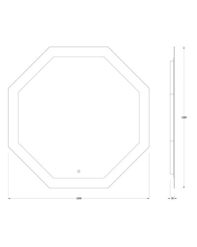 Зеркало 100х100 см Evoform Ledshine BY 2607