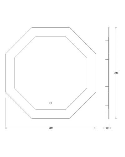 Зеркало 70х70 см Evoform Ledshine BY 2604