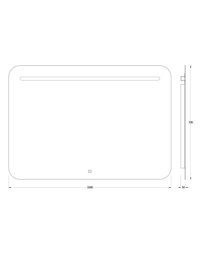 Зеркало 100х70 см Evoform Ledshine BY 2447