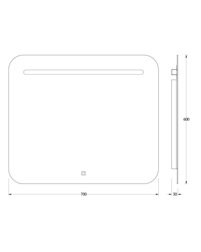 Зеркало 70х60 см Evoform Ledshine BY 2444
