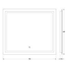 Зеркало 70х60 см Evoform Ledshine BY 2434