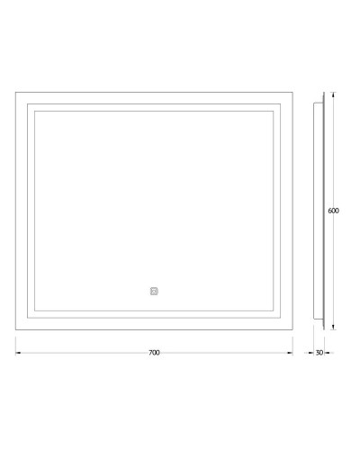 Зеркало 70х60 см Evoform Ledshine BY 2434