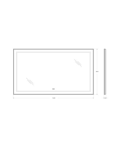 Зеркало в раме с подсветкой сенсорным выкл. и подогревом BelBagno SPC-KRAFT-1400-800-LED-TCH-WARM-NERO