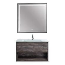 Зеркало в раме с подсветкой сенсорным выкл. и подогревом BelBagno SPC-KRAFT-800-800-LED-TCH-WARM-NERO