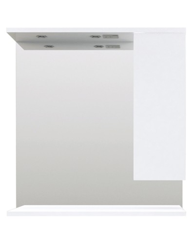 Зеркало со шкафом 1MarKa Кода 80 Лайт с подсветкой Белый глянец