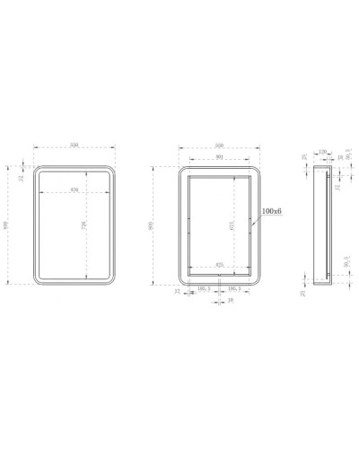 Зеркало 55х80 см красный Abber Kristall AT6701Rubin