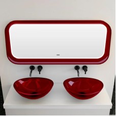 Зеркало 120х50 см красный Abber Kristall AT6702Rubin