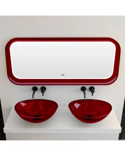 Зеркало 120х50 см красный Abber Kristall AT6702Rubin