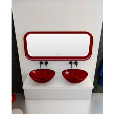 Зеркало 120х50 см красный Abber Kristall AT6702Rubin