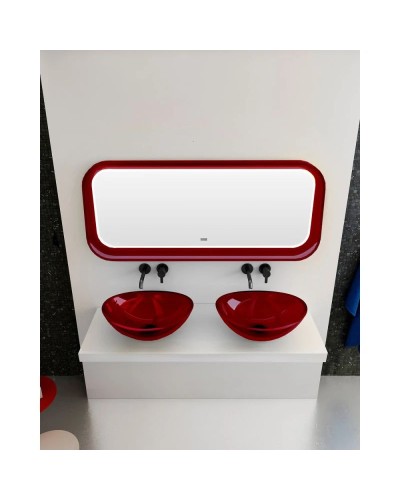 Зеркало 120х50 см красный Abber Kristall AT6702Rubin