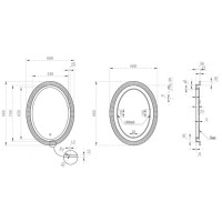 Зеркало 60х80 см голубой Abber Stein AS6601Blau