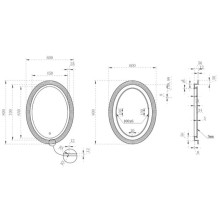 Зеркало 60х80 см голубой Abber Stein AS6601Blau