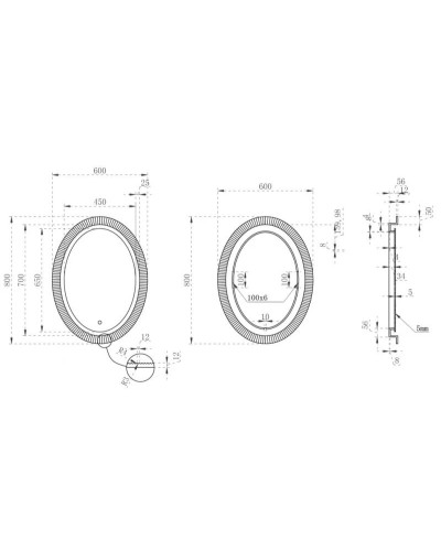 Зеркало 60х80 см фиолетовый Abber Stein AS6601Violett