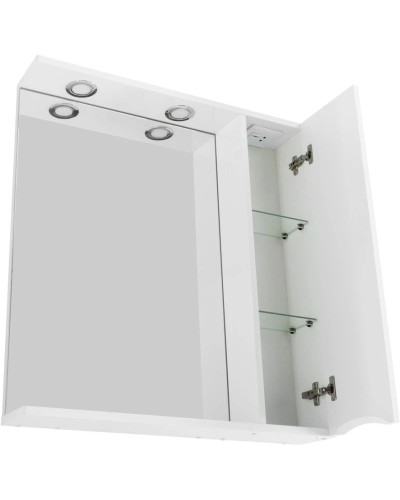 Зеркальный шкаф 60х75 см Bianco Lucido BelBagno Marino MARINO-SPC-600/750-1A-BL-P-R