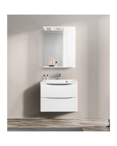 Зеркальный шкаф 60х75 см Bianco Lucido BelBagno Marino MARINO-SPC-600/750-1A-BL-P-R