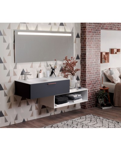 Зеркало Jacob Delafon Formilia 120 EB1163-NF с подсветкой и подогревом с сенсорным выключателем и часами