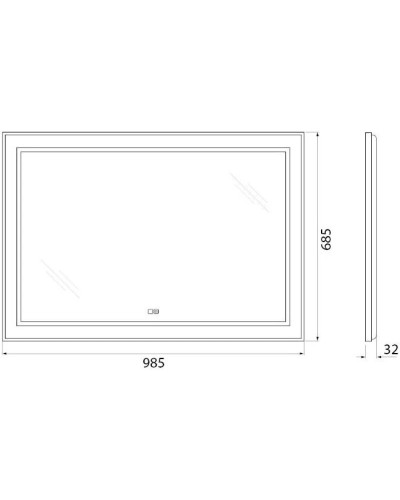 Зеркало 98,5х68,5 см BelBagno Kraft SPC-KRAFT-985-685-TCH-WARM